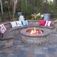 Hardscape decorative block and paver firepit patio Landmark AOS Charlotte NC