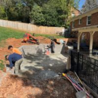 Retaining wall installation on Champaigne