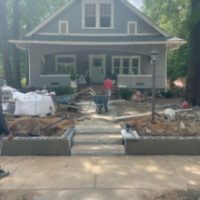 Stone treads and new wall Lennox Ave