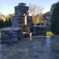 hardscape outdoor fireplace patio Landmark AOS Charlotte NC